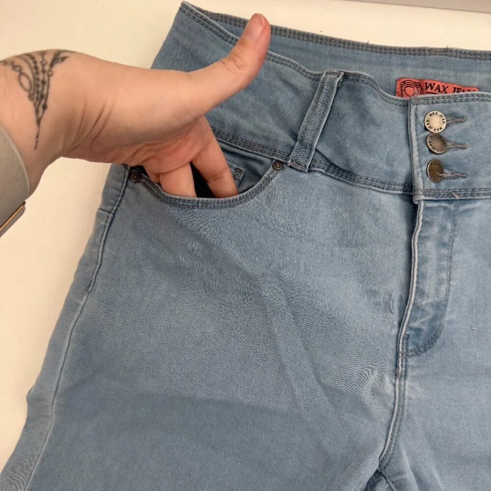 Wax Jean Light Wash Butt I Love You Skinny Jeans | 13